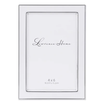 Imagen de Lawrence Frames Marco de Fotos Metal Chapado en Plata con Esmalte Blanco, 10 x 15 cm