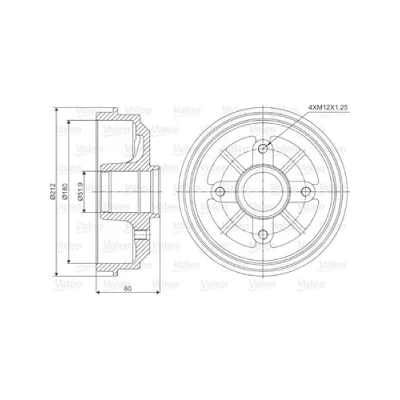 Imagen de VALEO 237001 Tambor de Freno sin cojimete rueda incorporado, anillo sensor ABS 212 PEUGEOT: 206 Hatchback, 106 II Hatchback
