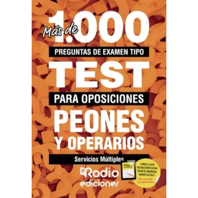 Imagen de Peones y operarios. Servicios Múltiples. Más de 1.000 preguntas examen tipo test para oposiciones: oposiciones (FONDO)
