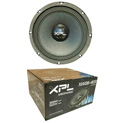 Imagen de 1 MIDRANGE XPL XW08 403 Altavoz Mid Bass 20,00 cm 200 mm 8&quot; 150 vatios rms 300 máx impedancia 4 ohmios 99 db spl Coche Negro, Pieza