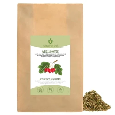 Imagen de Infusión de Espino (1kg), Té Suelto Hierba Espino, Seco y Cortado, 100% Natural Puro para la Preparación Hierbas, Hierbas
