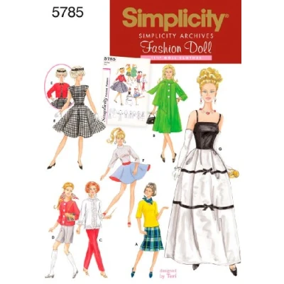 Imagen de Simplicity Simplcity 4719 Ropa para muñecas, Papel, Multicolor, Talla única