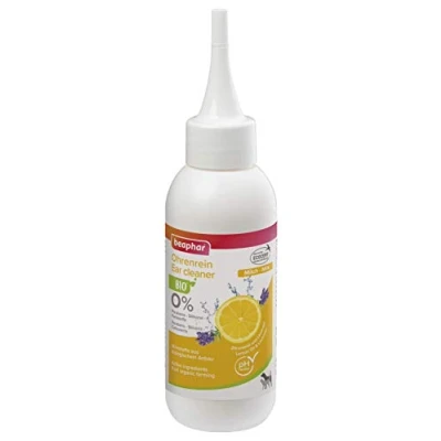 Imagen de beaphar Leche orgánica para los oídos Perros y Gatos 98,9% de Ingredientes Procedentes Cultivo ecológico 0% parabenos, siliconas, colorantes 100 ml
