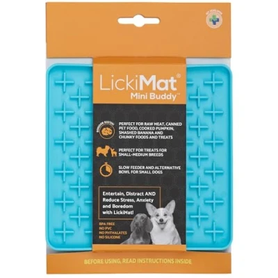 Imagen de LickiMat Mini Classics Alfombrilla interactiva de alimentación para mascotas, alimentador lento con diseño moderno, enriquecimiento la unión familiar y alivio ansiedad