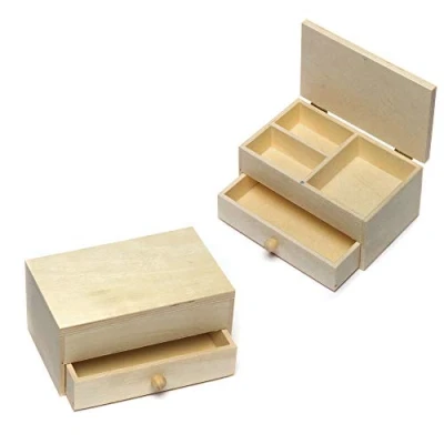 Imagen de Baker Ross Joyeros de madera que los niños pueden decorar y personalizar (pack 2)