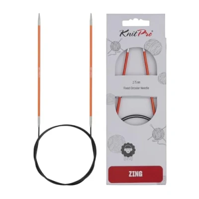 Imagen de Knit Pro 60 cm x 2,75 mm Aluminio Zing Fija de Tejer Circulares, Naranja