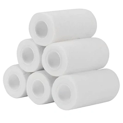 Imagen de Sagafly Venda Cohesiva 10cm Banda Cinta Deportiva Bendaje Adhesiva Vendaje Autoadhesivo Mascota Elástico Vendajes Cohesivos para Primeros Auxilios, Lesiones Deportivas (Blanco)