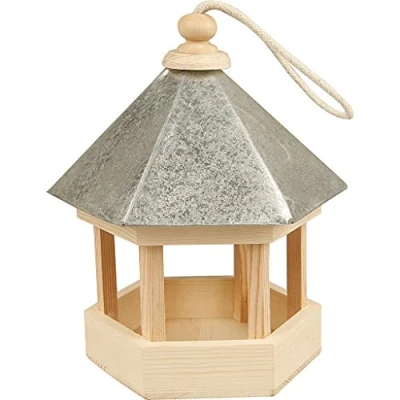 Imagen de Creativ 577300 Casita Hexagonal de Madera para pájaros, 22 x 18 16.5 cm