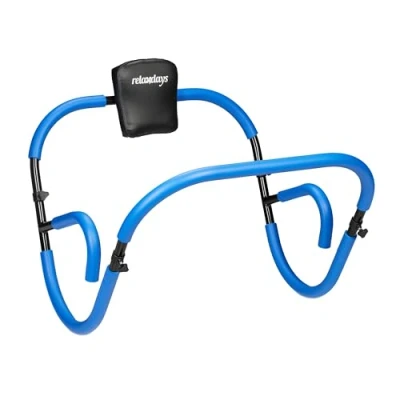 Imagen de Relaxdays Roller Entrenador Abdominal, AB Trainer, 66 x 71 cm, Entrenamiento Efectivo en Casa, Sit Ups, Azul/Negro, Aluminio