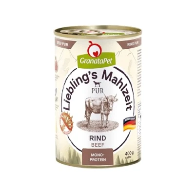 Imagen de GranataPet Liebling&#039;s Mahlzeit Rind Pur, Comida húmeda para Perros, Perros sin Cereales ni aditivos de azúcar, pienso Completo con Alto Contenido Carne y aceites, 6 x