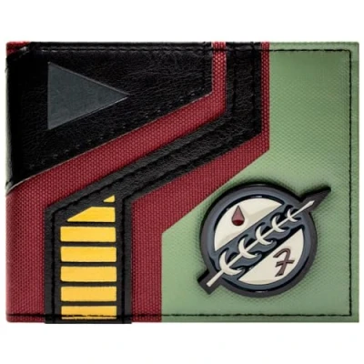 Imagen de The Empire Strikes Back Star Wars Boba Fett Mandaloriano Cazador de Recompensas Billetera/Cartera Bi Fold Porta ID &amp; Tarjetero, Verde