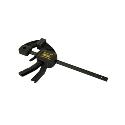 Imagen de STANLEY FATMAX Sargento Monomanual M, Capacidad 150mm, Fuerza 45kg, Trabajo de Precisión, Zapatas Protectoras Desmontables, Ranura en V para Tubo, Carril Acero, FMHT0 83232