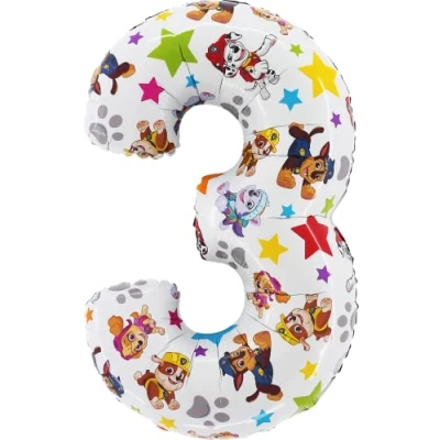 Imagen de Toyland® Globo de lámina con Número la Patrulla Canina 26 pulgadas Globos fiesta para niños 1 6 disponible (NÚMERO 5)