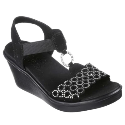 Imagen de Skechers Rumble On Queen B2, Sandalias con cuña Mujer, Negro/Plateado, 38 EU