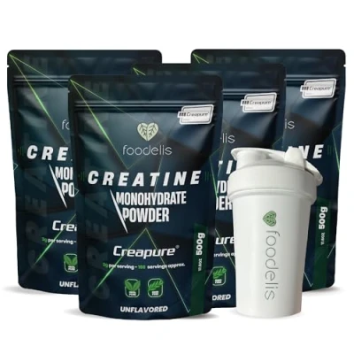Imagen de creatina creapure en polvo 2 kg + Shaker 100% monohidratada sin sabor, No GMO, Vegano, Pura aditivos Incluye dosificador Alta solubilidad