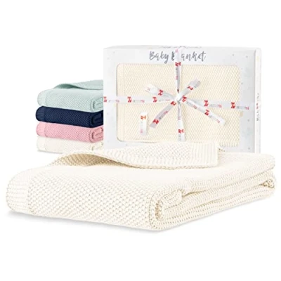 Imagen de Sweety Fox Manta Bebe para Niño y Niña 80 x 100 cm 100% Algodon Ecológico Mantita Blanca Accesorio Bebé Recién Nacido