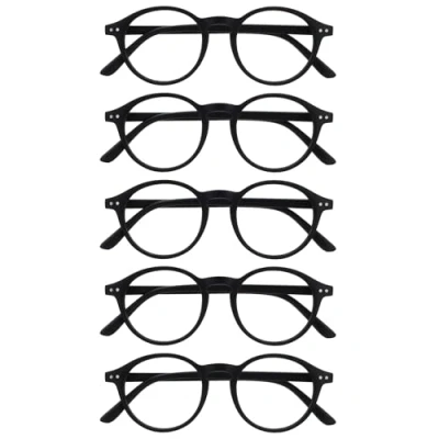 Imagen de OPULIZE REY Gafas de Lectura Pack 5 Montura Redonda Retro Negro Mate Hombre Mujer Bisagras Muelle RRRRR56 1 +3.00