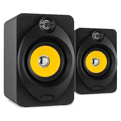 Imagen de Vonyx XP50 Monitores Activos de Estudio Set Altavoces 5,25&quot; y 100 Watts Potencia con conexión inalámbrica Bluetooth Puerto USB para reproducción MP3. Home Studio, PC, Mac TV.
