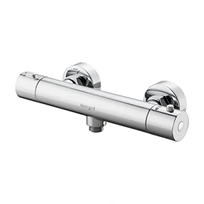 Imagen de Ibergrif, M21805 1 Termostato de Pared, Grifo termostatico para ducha, Color plata