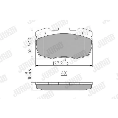 Imagen de JURID 571827J Juego de pastillas freno no preparado para indicador desgaste sin accesorios LAND ROVER: Defender SUV, SUV Cabrio
