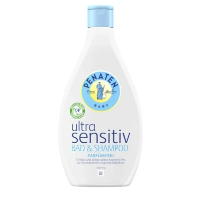 Imagen de Penaten Ultra Sensitiv Bad &amp; Shampoo Gel de baño suave sin perfume para un y lavado piel cabello, 400ml