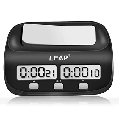 Imagen de LEAP Reloj de ajedrez, Digital Multifuncional Pantalla ajedrez Cuenta hasta Down Temporizador Electrónica Junta Juego Competición