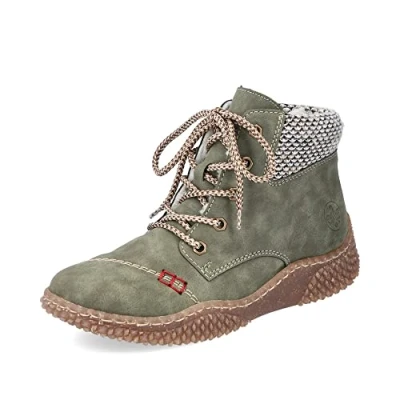Imagen de Rieker Mujer Botines Y8441, señora con Cordones,Botas de Chukka,Botas Cortas,Botas Cordones,Verde (grün / 54),38 EU 5 UK