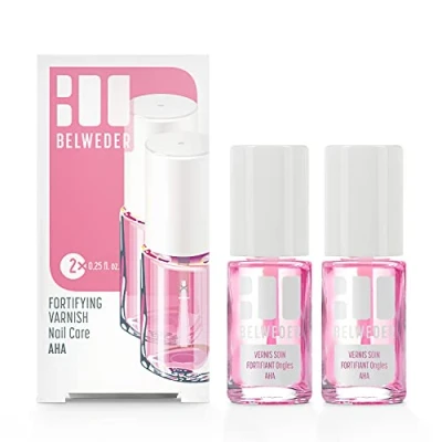 Imagen de BELWEDER Fortalecedor Esmalte Uñas con Ácidos de Frutas AHA 2 x 7,5 ml para Fragilizadas, Desforradas y Quebradizas Transparente Fortifica Lisa