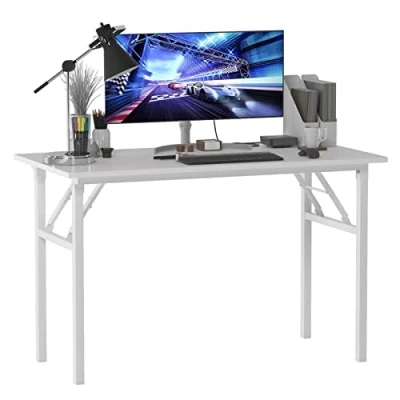 Imagen de SogesHome Mesa de Escritorio Plegable para computadora 120 x 60 75 cm Oficina Escritura, Conferencia,Blanco,AC5DW SH