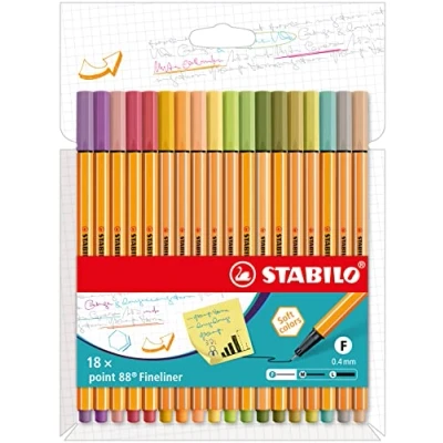 Imagen de Rotulador punta fina STABILO point 88 Estuche con 18 colores