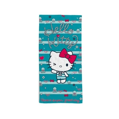 Imagen de hermet, Toalla de Playa Hello Kitty, 70 x 140 cm, o Piscina, 100% algodón Suave, práctica y Ligera