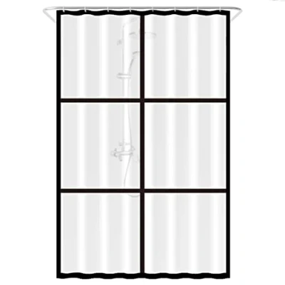 Imagen de Loti Living cortina de ducha antimoho 120 x 200 cm resistente al agua transparente mate PEVA Incluye anillas bañera…