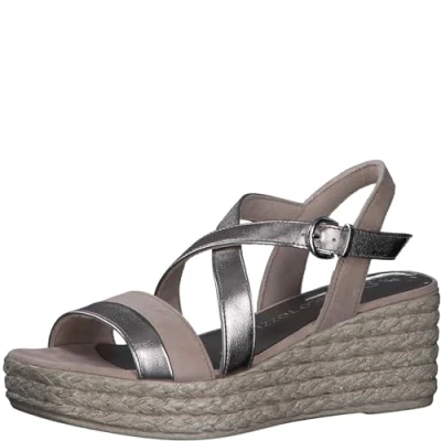 Imagen de MARCO TOZZI Sandalias de cuña para Mujer, Plantilla Feel Me, Forro Interior Suave, 2 28375 42, Rose Met Comb, 38 EU