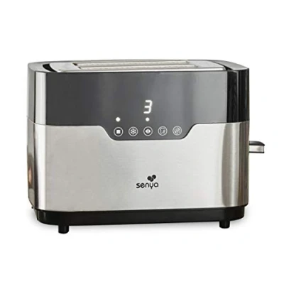 Imagen de Senya Tostadora de Acero Inoxidable Smart Toaster, 2 Ranuras Grandes, Botones Táctiles, Pantalla Led, Cuerpo 850 W