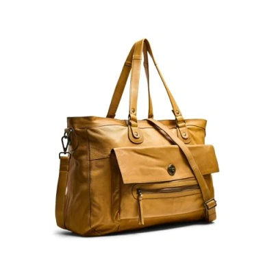 Imagen de PIECES Pctotally Royal Leather Travel Bag Noos, Shoppers y bolsos de hombro Mujer, Marrón (Cognac), 14.5x33x51 cm (B x H T)
