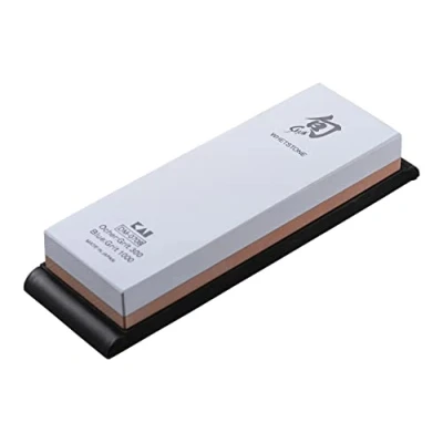 Imagen de KAI Piedra de afilar combinada Shun, grano: 300/1000 Afilador cuchillos japonés para afilado grueso y fino Dimensiones: 18,4 x 6,2 2,8 cm