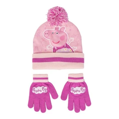 Imagen de CERDÁ LIFE&#039;S LITTLE MOMENTS Diseño Divertido y Único Gorro Guantes Peppa Pig Conjunto de 2 Piezas, Multicolor, One Size para Niños