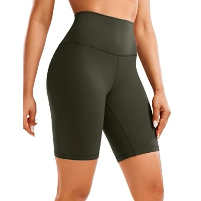 Imagen de CRZ Yoga Womens Butterluxe Motorista Shorts 20cm Cintura Alta Ejercicio Correr Pantalones Cortos De Oliva Verde 42
