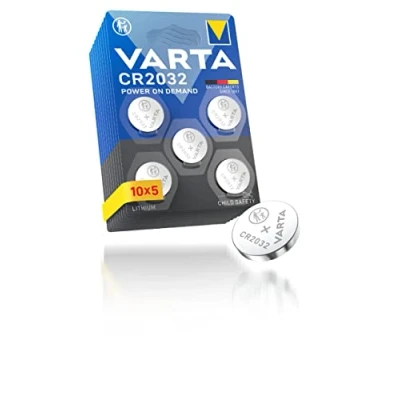 Imagen de VARTA Pilas de Botón CR2032, paquete 50, Power on Demand, Lithium, 3V, embalaje seguro para niños, dispositivos Smart Home, llaves coche y otras aplicaciones