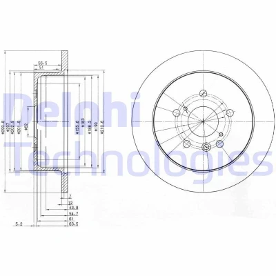Imagen de DELPHI BG3779 Disco de freno 291 12 5 macizo aceitado sin procesar cojinete rueda, anillo sensor ABS TOYOTA: Avensis Verso, Previa / Estima II