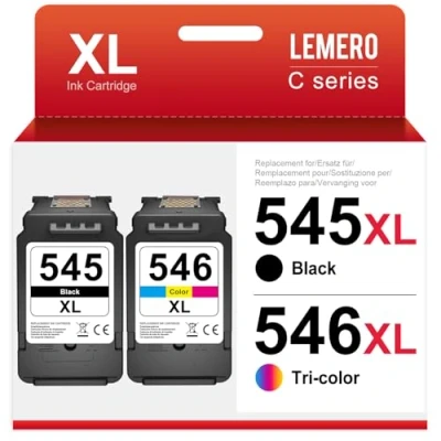 Imagen de Lemero 545XL 546XL Cartuchos Compatibles para Tinta Canon 545 546 Negro y Color Pixma MG2950 IP2850 MG2450 MG2550 MX490 MG2555S MG3051 TS3150 TS305 TR4550