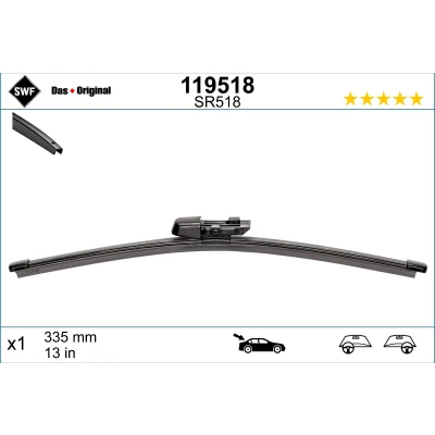 Imagen de Limpiaparabrisas Swf Visioflex Rear 119518 335mm posterior Sin marco VOLKSWAGEN: Touran I, Passat B8 Variant, Golf Plus / Crossgolf