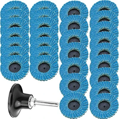 Imagen de 30 discos abrasivos de 50 mm con soporte almohadilla 1/4 pulgadas, tamaño grano 40, 60, 80, fino, medio grueso
