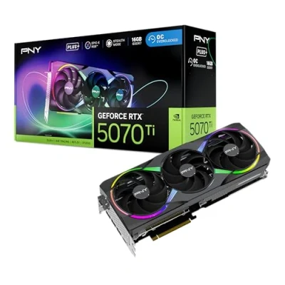 Imagen de PNY Tarjeta gráfica GEFORCE RTX™ 5070 Ti 16GB ARGB Overclocked Triple Ventilador Plus DLSS 4