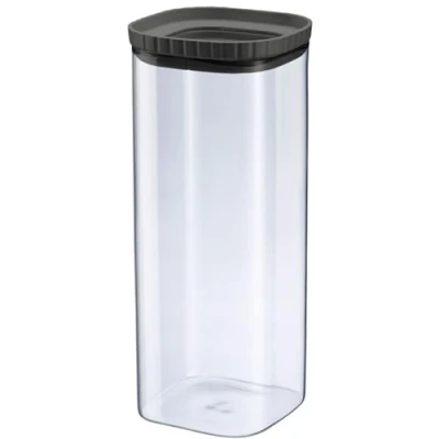 Imagen de Westmark Glasdose Bote de Vidrio Silicona, Tarro Almacenamiento con Tapa para Guardar Pasta, Especias, Té, Dulces y Mucho Más, Cuadrado, Apilable, 2.230 ml