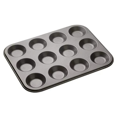 Imagen de MasterClass Bandeja de 12 agujeros para tarta carne con PFOA antiadherente, robusta acero al carbono 1 mm, 32 x 24 cm Jam Tart Tin