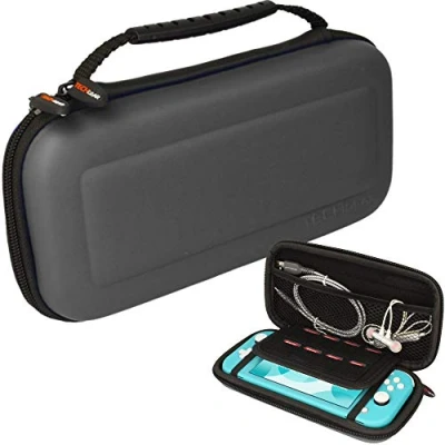 Imagen de TECHGEAR Switch Lite Carcasa Funda Dura Protectora de Viaje y Llevar para Nintendo + Ranura 8 Tarjetas Juego Accesorios [Gris]