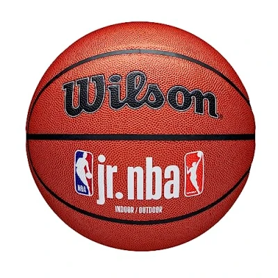 Imagen de Wilson Pelota de baloncesto, Jr. NBA Authentic, Exterior, Cubierta Tackskin, Tamaño: 7, Marrón