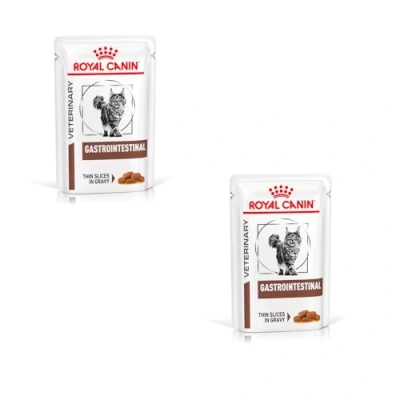 Imagen de Royal Canin Veterinary Gastrointestinal Paquete Doble 2 x 12 85 g Comida húmeda para Gatos Adultos Trozos Finos en Salsa trastornos de absorción intestinal