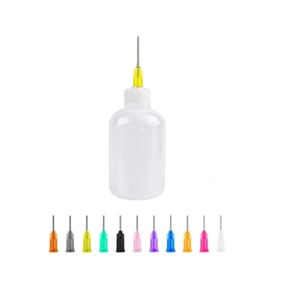 Imagen de Juego de botellas aplicadoras dispensadores, dispensadoras 50 ml con 11 agujas 0.5 pulgadas para bricolaje Quilling, pintura acrílica, botella engrasadora, manualidades
